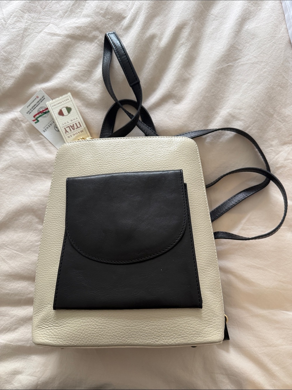 Two-Tone Cream and Black Women's Backpack — Sleek Everyday Carry